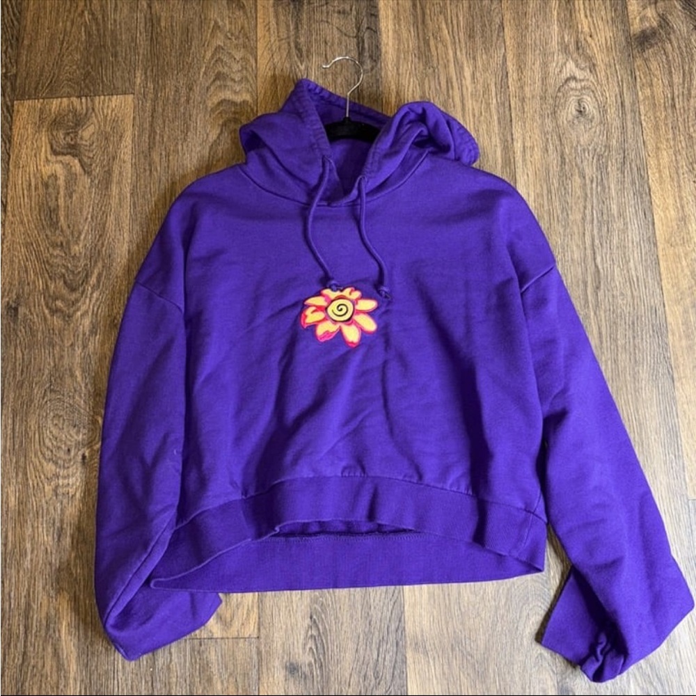 Okeechobee Purple Hoodie with Sunflower Design